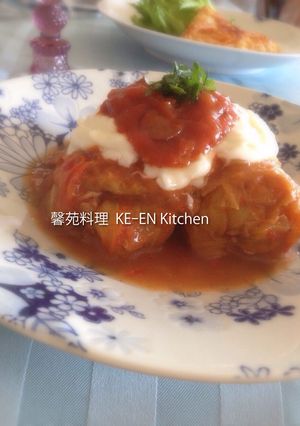 義大利醬高麗菜肉捲 的食譜成品照片