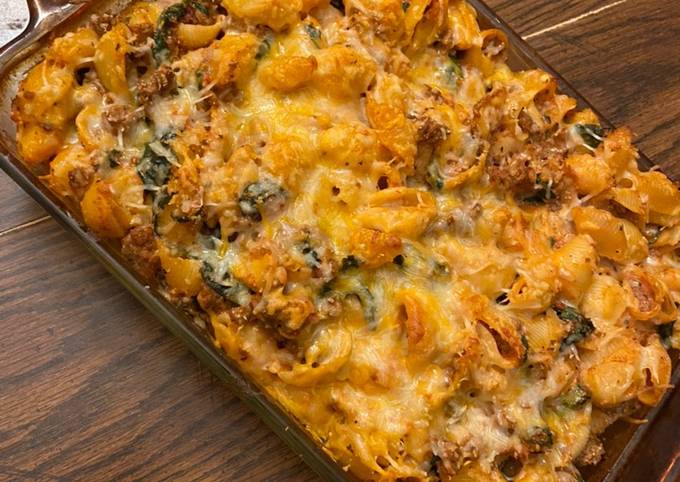 Recipe of Ultimate Easy stuffed shells (pasta bake) spinach mushrooms and ricotta cheese