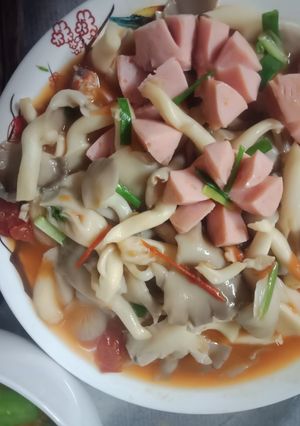 Hình của món Nấm sò xào thập cẩm.