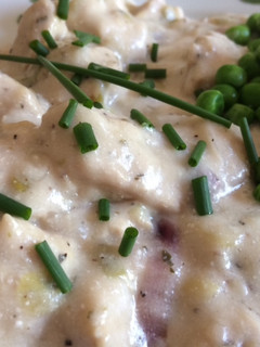 Una foto de Fricasé de pollo al verdeo