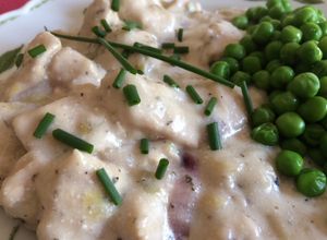 Una foto de Fricasé de pollo al verdeo