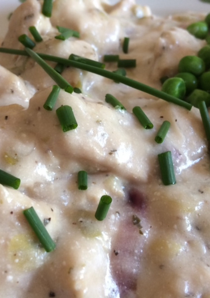 Una foto de Fricasé de pollo al verdeo