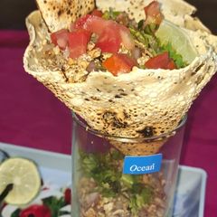 A picture of Paapad ka salad.