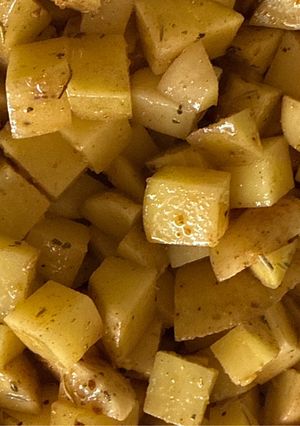 A picture of Grilled or Baked potato squares.