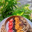 Strawberry banana smoothie bowl