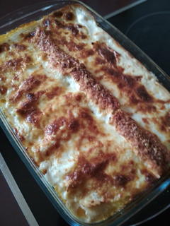 Una foto de Canelones de carne y setas, o verduras y setas