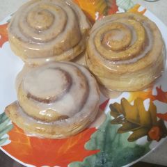 Gingerbread Stuffed Pumpkin Rolls A picture of Gingerbread Stuffed Pumpkin Rolls.