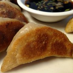 A picture of Potstickers with dough recipe.