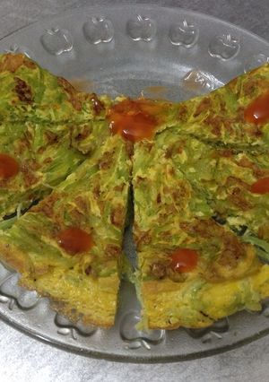 Hình của món Trứng rán bí xanh.