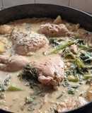 Cazuela de pollo y espinaca al disco