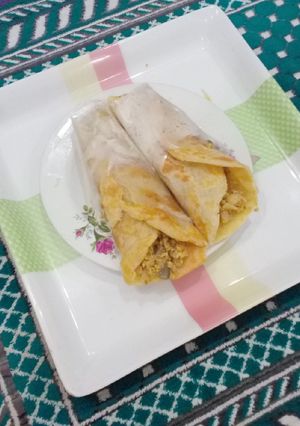 A picture of EGG AND POTATO ROLL.. Andey AALOO Ka Bhurta Roll.