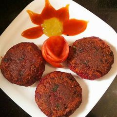 A picture of Beetroot Dal Rawa Tikki.