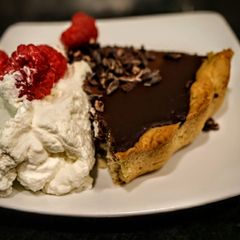 A picture of Chocolate tart. A slice is like eating a really big truffle :).