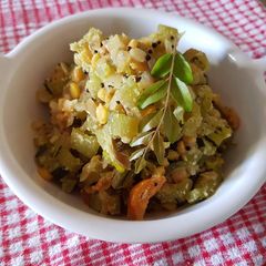 A picture of South Indian Style- Snake Gourd with Lentils.