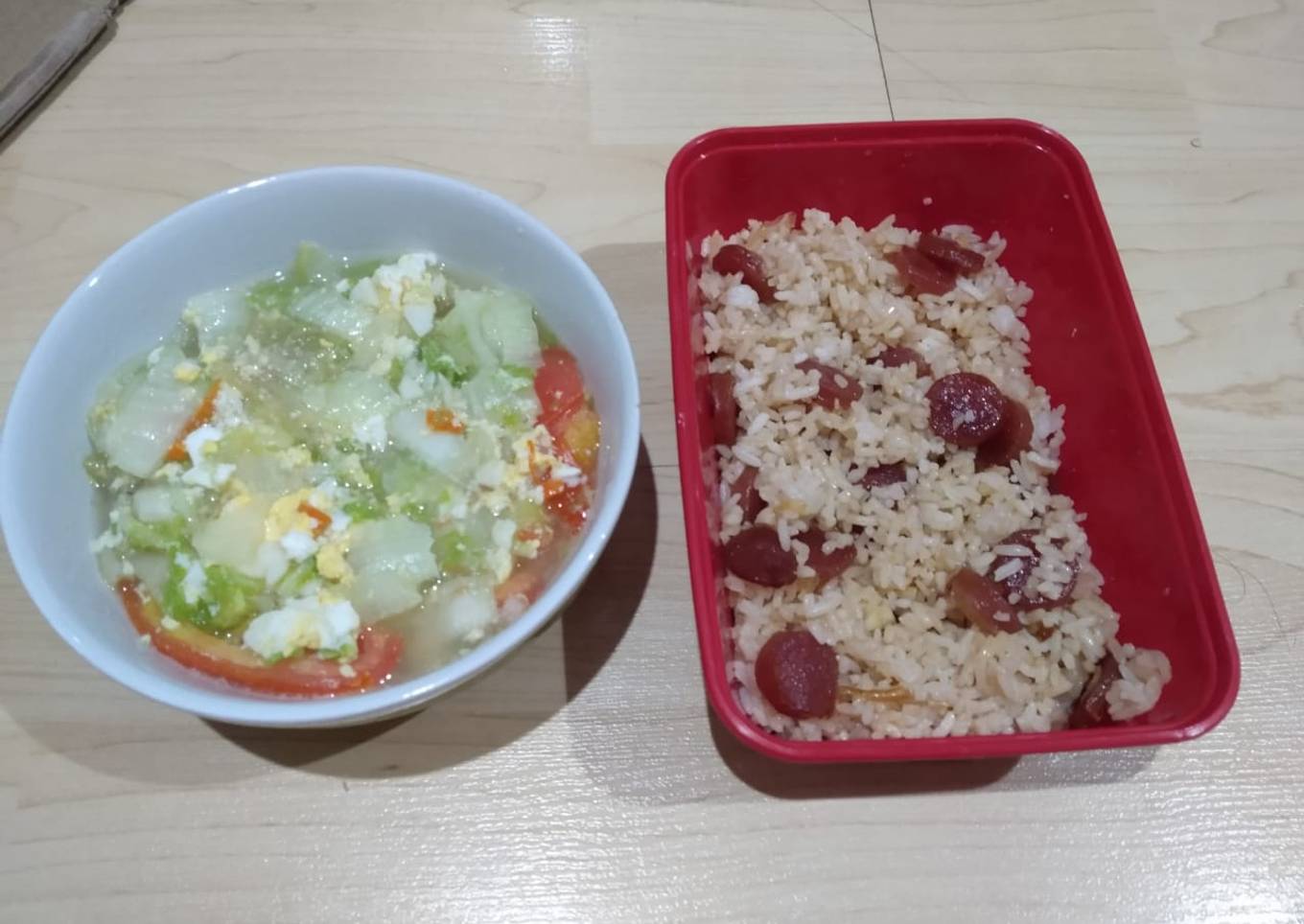 Nasi Goreng Lapjiong putihan ala Magic Com tanpa bawang2 an