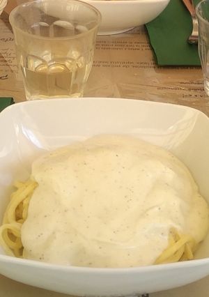 Una foto de Pasta "Cacio e pepe", segunda versión