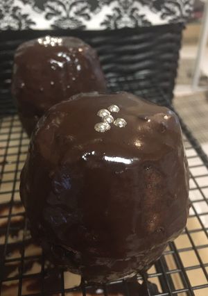 A picture of BC SOUR CREAM CHOCOLATE CAKE WITH LOCAL STRAWBERRY PRESERVES & CHOCOLATE GANACHE.