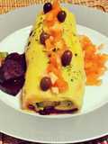 Causa rellena con palta y beterraga