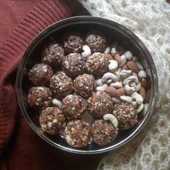 A picture of Dates ladoo/ khajur ladoo/ Dates and nuts ladoo.