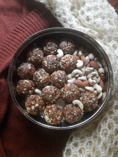 A picture of Dates ladoo/ khajur ladoo/ Dates and nuts ladoo.