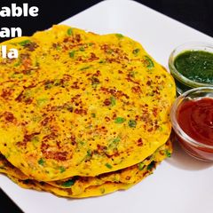 Vegetable besan Chilla।less oil recipe l Healthy recipes A picture of Vegetable besan Chilla।less oil recipe l Healthy recipes.