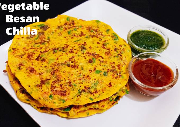 Vegetable besan Chilla।less oil recipe l Healthy recipes