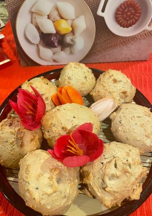 A picture of Mochi Almond Cake.
