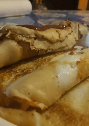 Una foto de Panqueques con dulce de leche facilísimos