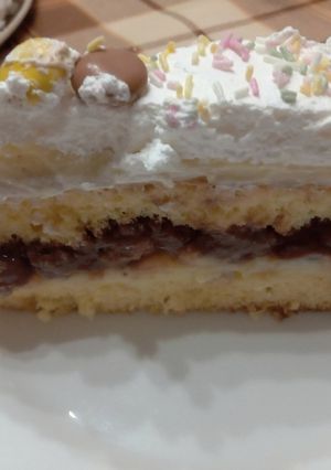 Gyors, egyszerű csokis, vaníliás gyümölcstorta recept fotója