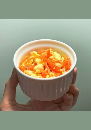 一人份料理 紅蘿蔔炒嫩蛋 懶人便當菜 的食譜成品照片