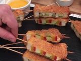 Brochetas de pollo y verdura