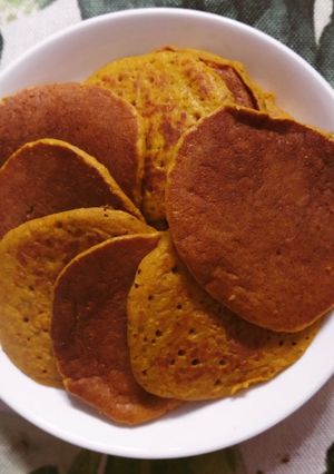 Hình của món Pancake yến mạch bí ngô healthy.