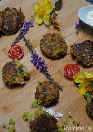 A picture of Zucchini frittat with orange-yogurt sauce.