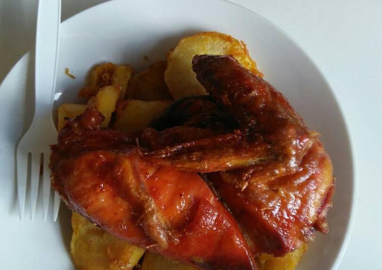 Recipe of Ultimate Deep fried chicken with bhajia