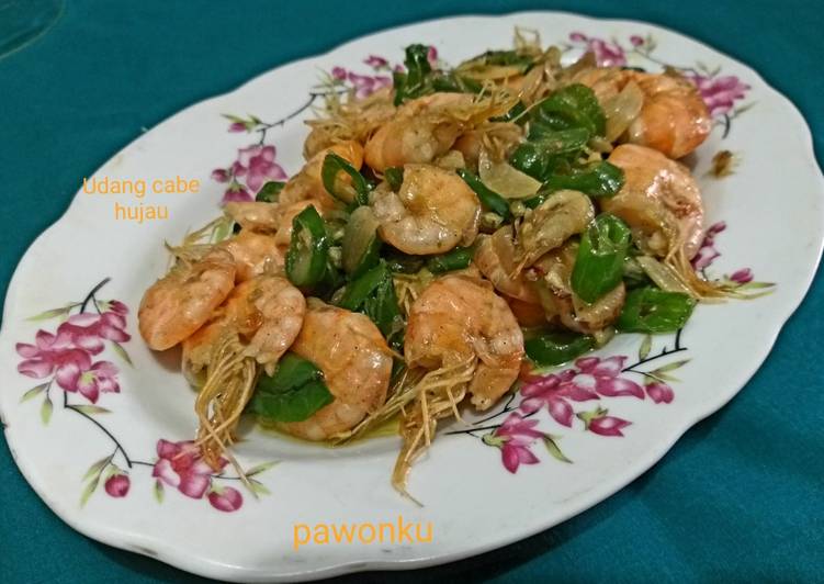 Resep 205.Udang Cabe Hijau yang Lezat