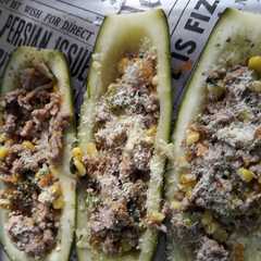 Una foto de Zapallos italianos rellenos al horno