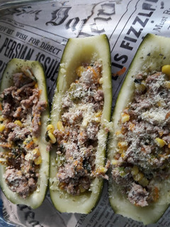 Una foto de Zapallos italianos rellenos al horno