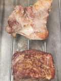 Brazuelo de cerdo y bife angosto a la caja china
