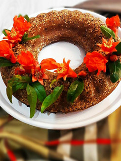 عکسی از دستور کیک یک تخم مرغی شکلاتی کنجدی