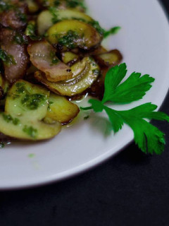 Una foto de Champiñones con bacon