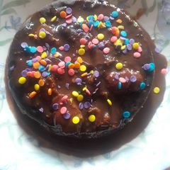 Chocolate cake with chocolate sauce A picture of Chocolate cake with chocolate sauce.
