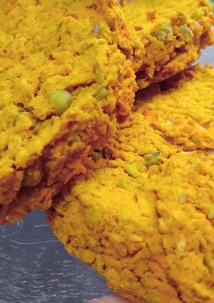 Una foto de Hamburguesa de arvejas y calabaza veganas 🌱