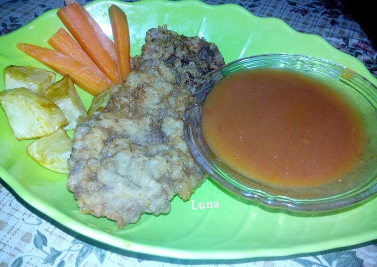 Crispy Steak with brown sauce sederhana ^_^