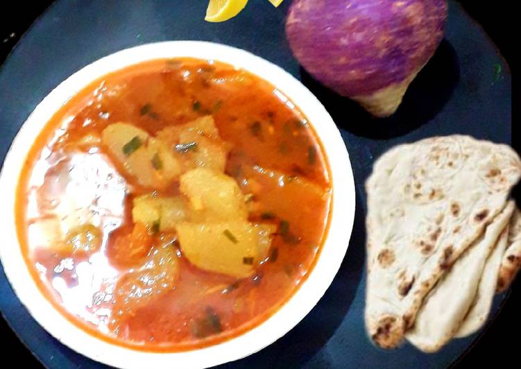 Recipe: Delicious Turnip tomato curry(Gogdu ki sabji)