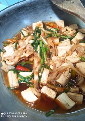 Foto resep Menu diet : tumis jamur tahu
