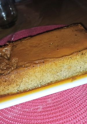 Una foto de Flan sin leche