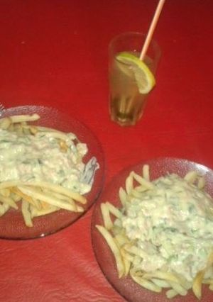 Una foto de Papas con crema de verdeo