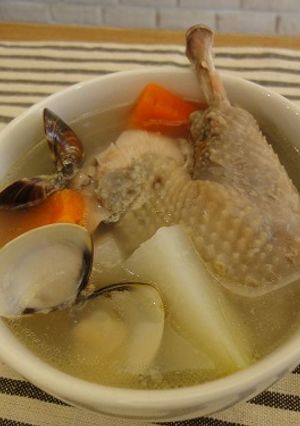 有心食譜:蛤蜊結頭菜雞湯 的食譜成品照片