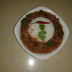 A picture of #tbt4..rice and beans.