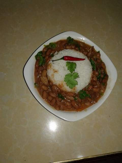 A picture of #tbt4..rice and beans.